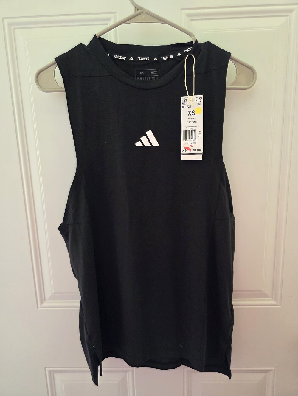 Adidas Black Sleeveless Training Tank with White Logo Men's XS-New With Tags